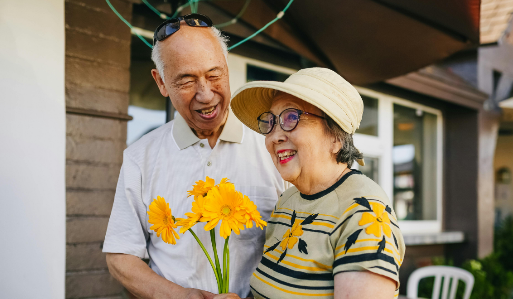 Older Asian American adults outside