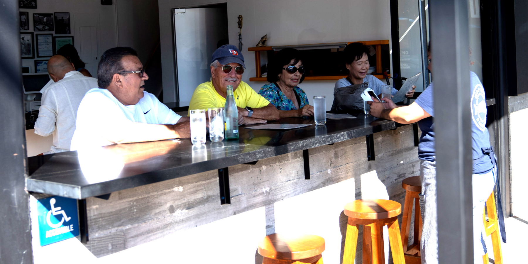 People socializing in Barrio Logan 