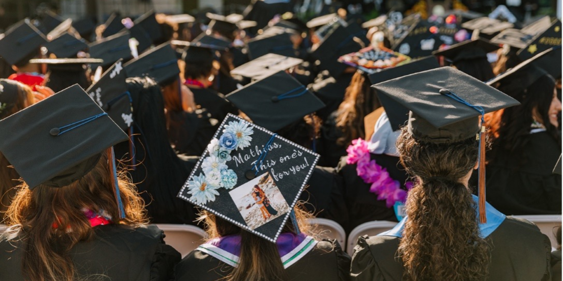 Graduation caps at graduation