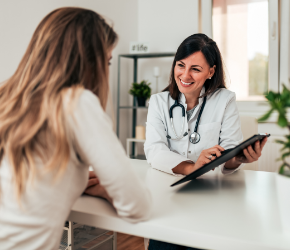 Doctor with patient