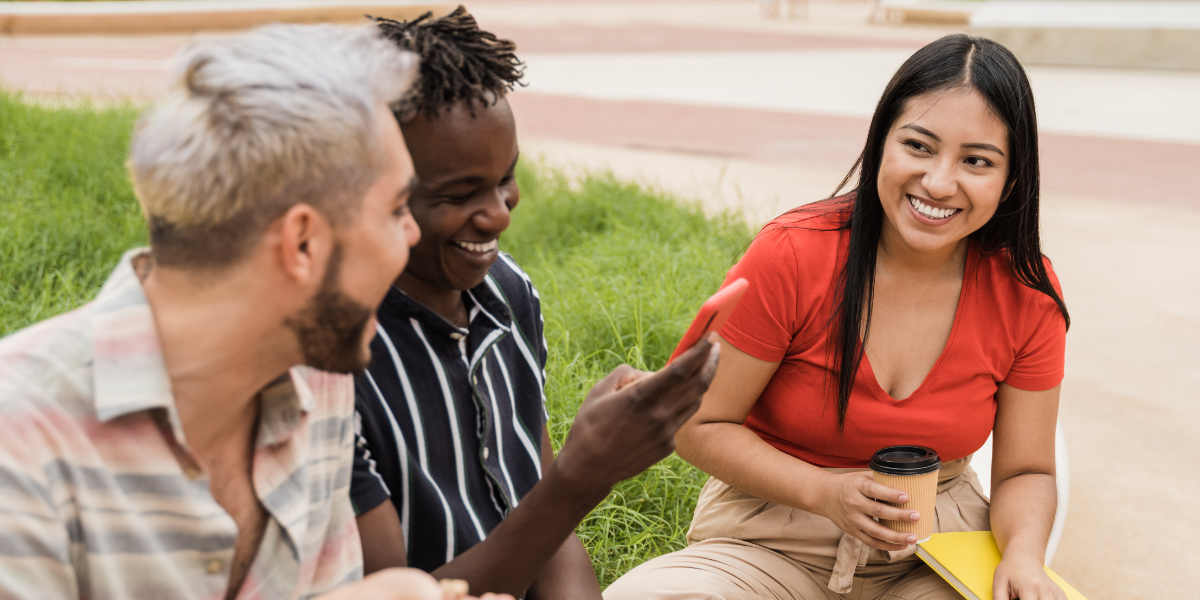 College students interacting with each other