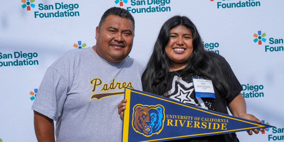 Student and parent at Scholarships Celebration 2024