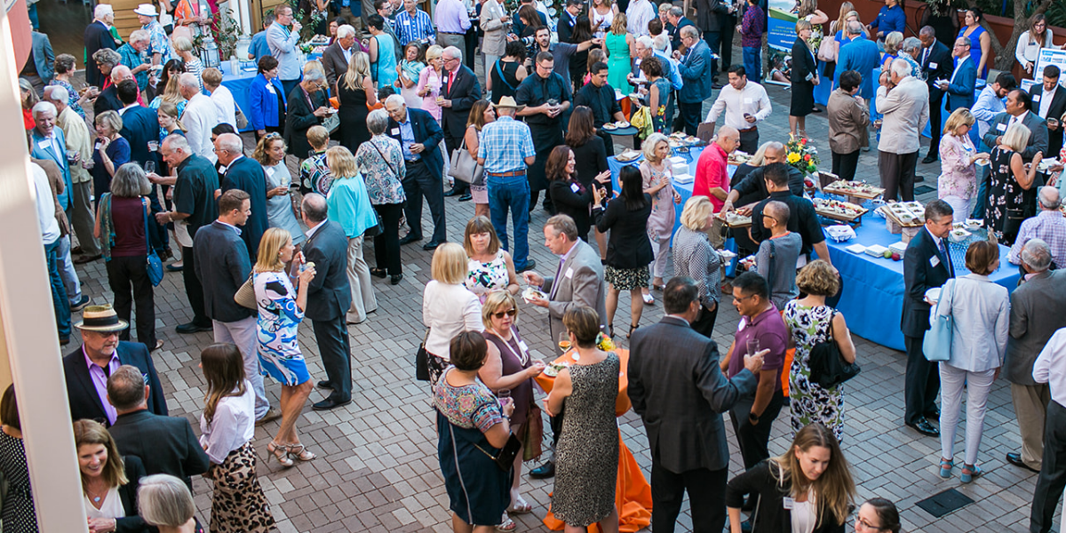 Guests at an event venue